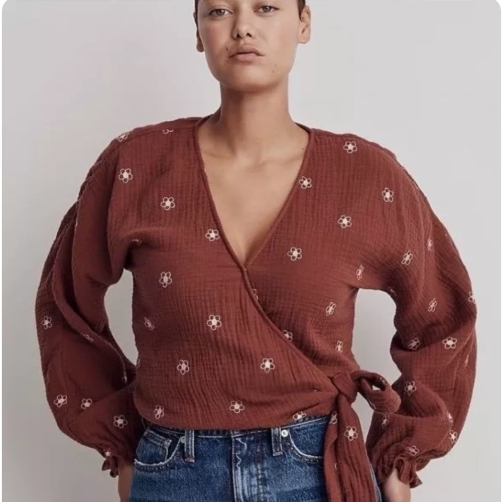 Madewell embroidered top